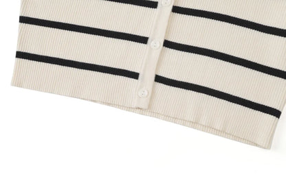 AS AW25 stripe knitting cardigan + sleeveless patch dress maxi matching set for woman clothing