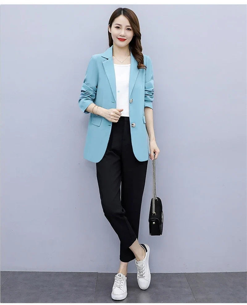 Spring Autumn Office Lady Blazer For Women 2025 Long Sleeve Slim High Quality Blazers Mujer Coats Jacket Winter Clothing Outwear