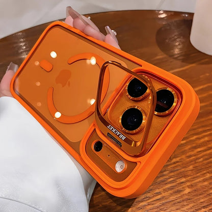 Luxury for Magsafe Magnetic attraction Bracket Case for IPhone 17 16 15 13 12 Pro Max Lens Holder Protection Clear Cover