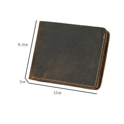 Men's Crazy Horse Leather Wallet, Genuine Leather Wallet, Card Bag, Simple Retro European and American Style, Mens Purse 2026