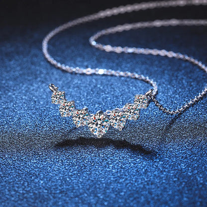 Moissanite Necklace For Woman Wedding Fine Jewely With Certificates 925 Sterling Sliver Plated 18k White Gold Necklace