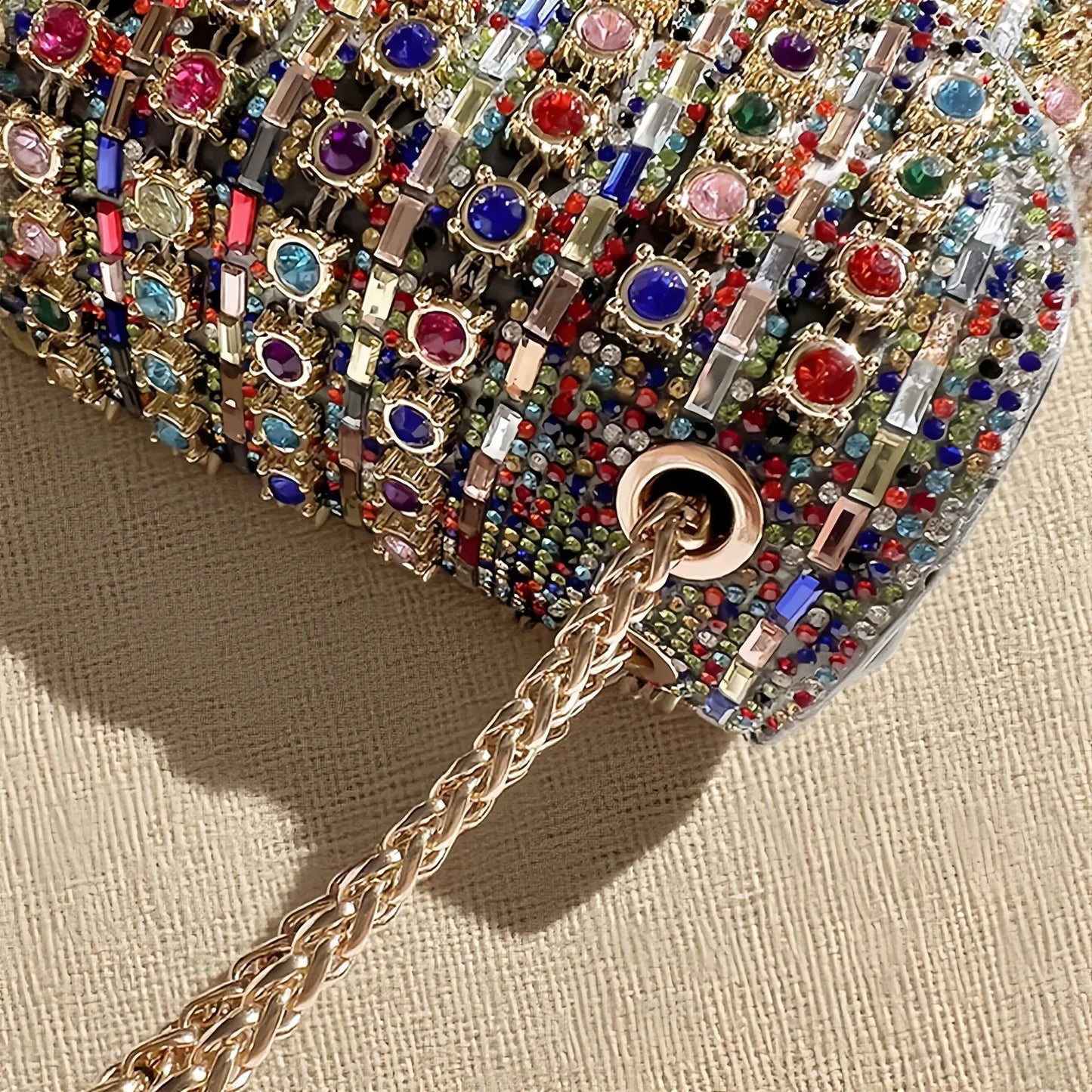 Multi-color Square Evening Bag Clutch Luxury Shoulder Bag Hand Armpit Chain Wedding Party Rhinestone Elegant Exquisite Handbag