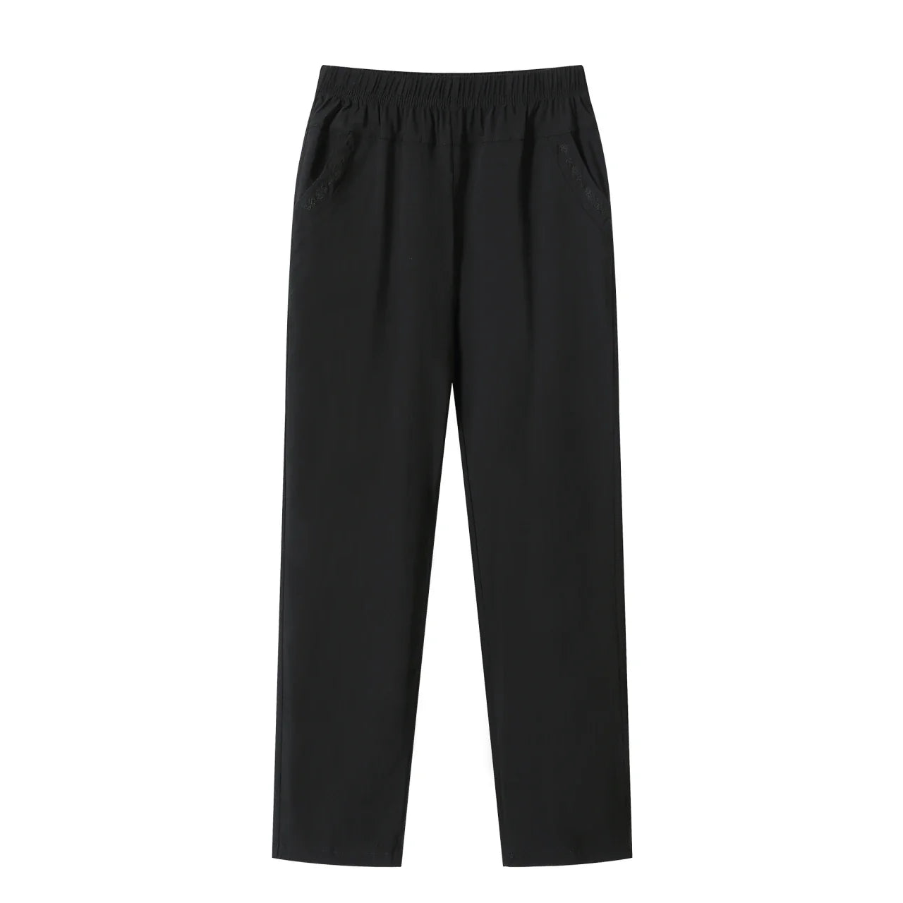 Summer Casual Washed Cotton Women's Plus Size Pants 2025 Elastic Waist Office Casual Outdoor Trousers Breathable Cool Clothing