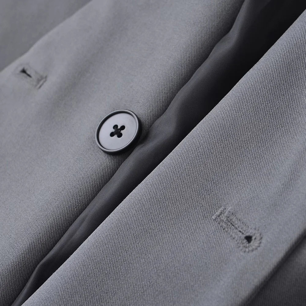 Women's Double Breasted Office Wear Blazer Coat, Long Sleeve, Flap Pockets, Female Outerwear, Chic Tops, Fashion