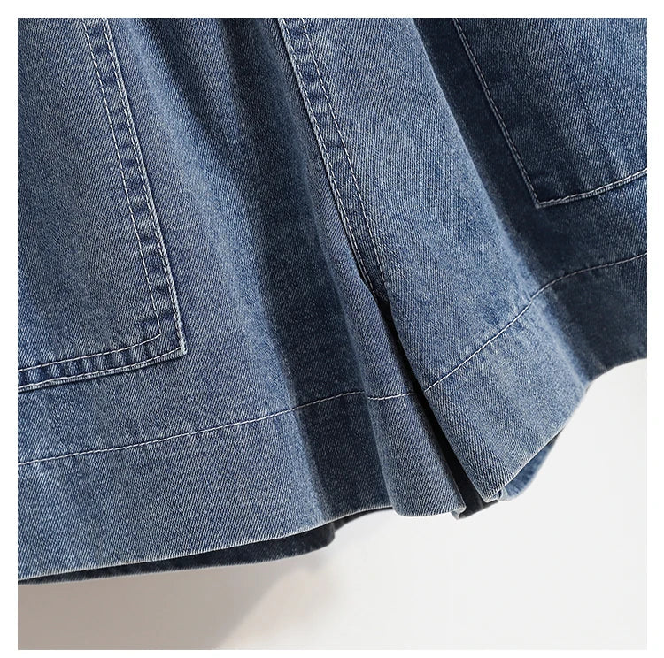 Casual Plus Size Summer Denim Shorts Women Loose Wide Leg Jeans Short Pants Femme Stretch High Waisted Harem Baggy Shorts Woman