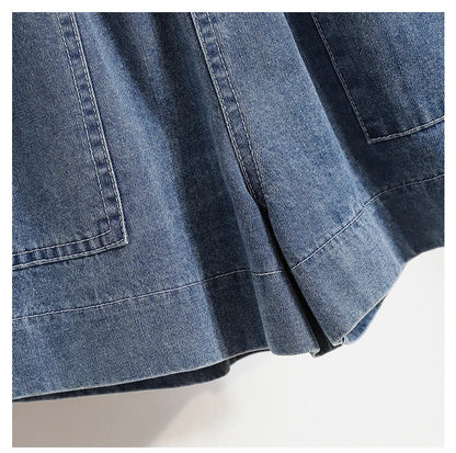 Casual Plus Size Summer Denim Shorts Women Loose Wide Leg Jeans Short Pants Femme Stretch High Waisted Harem Baggy Shorts Woman