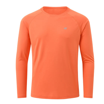 Men UPF 50+ Long Sleeve T-Shirt, Rash Guard Breathable Tops, Pullover Shirt for Sport Fishing Hiking Running Beach Surfing