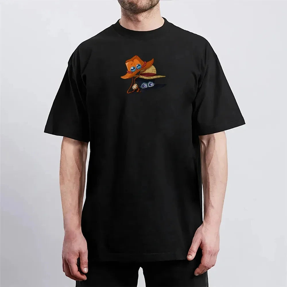 One Piece Men's Women's T-shirt Monkey D. Luffy Portgas D. Ace Sabo Anime Summer Spring Boy's Short Sleeves Parent-child Outfits