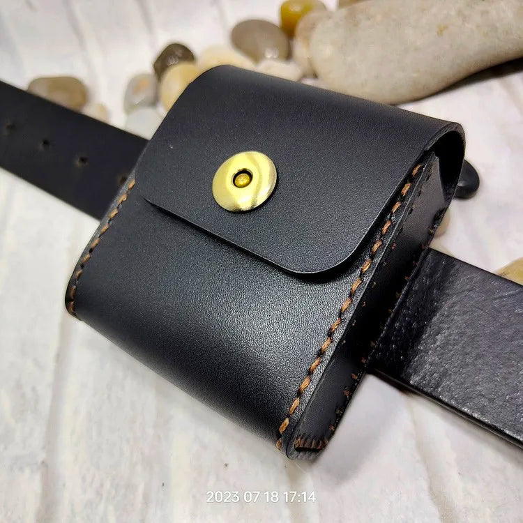 Multifunctional Key Holder Waist Bag Genuine Leather Car Key Case Folding Glasses Belt Pack Men Women 1652cg