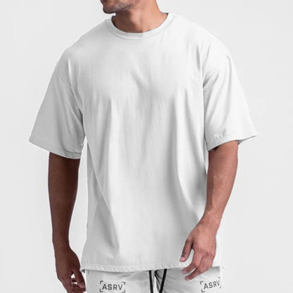 Men's Gym Splicing Quick Dry T-Shirt Breathability Patchwork Short Sleeve Sport T Shirt Fitness Shirt Trainer Sportswear