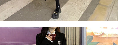 Sweet Style Suit Dress Korean Drama Main Character Waist Cinched Beautiful  Skirt College Style High Waist Double Breaste...