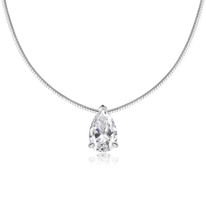 Pear Cut 3-5CT 100% Real Moissanite Necklace for Women Luxury Jewelry 1.5mm Chain Pendant 925 Sterling Silver Plated 18K