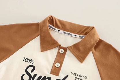Children's Clothing Set for Baby Boy Girl Summer Letter Polo T-Shirt Shorts 2-Piece Suit Cute Infant Outfit