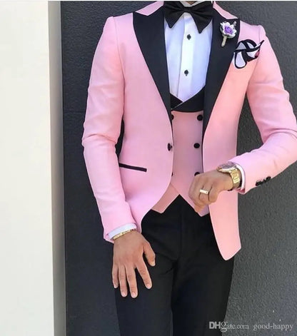 Latest Designs Men's Classic Suits For Wedding Groom Tuxedo Slim Fit One Button Prom Party Best Man 3 Pieces Costume