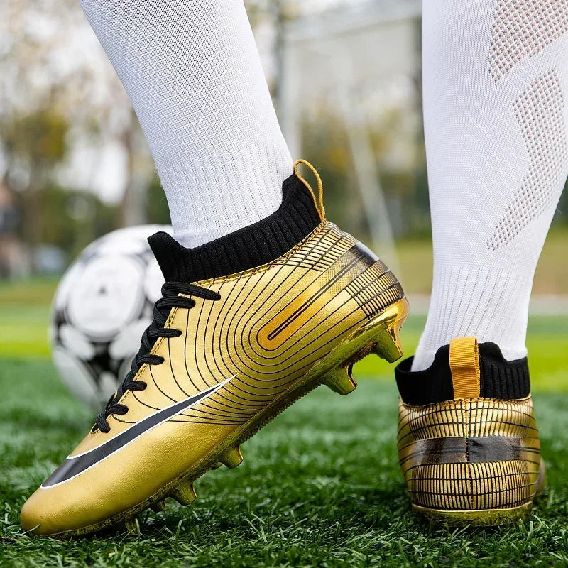 Men Soccer Shoes Ankle Outdoor Long Spikes Football Boots TF Professional Grass Cleats Unisex Football Shoes Chuteira Society