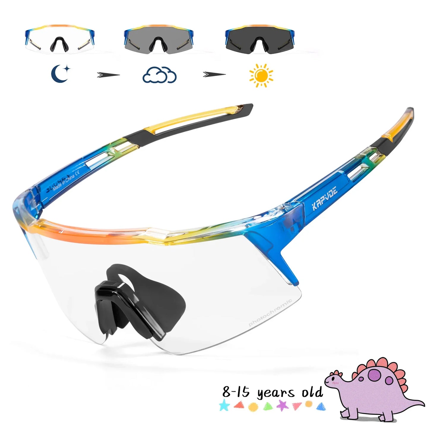 Photochromic Child Sunglasses UV400 Protection Sport Cycling Glasses Kids Boys Girls Fashion Bike Glasses Bicycle Eyewear