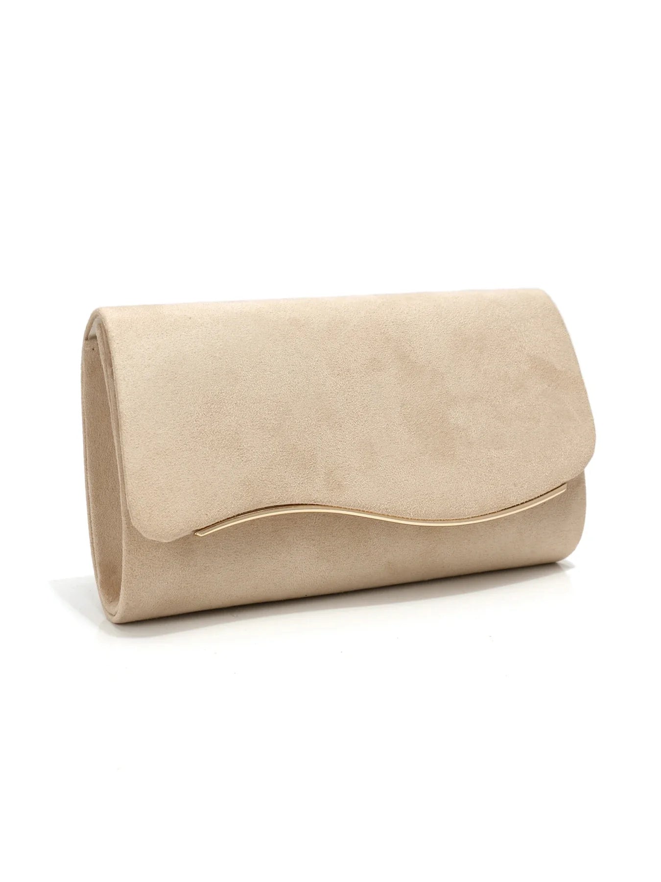 New Design Envelope Design Women Evening Bags Apricot Velvet Glitter Metal Clutch Bags With Shoulder Chain For Wedding