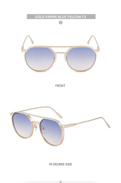 Vintage Punk Sunglasses For Men 2023 Retro Oval Steampunk Round Shades Luxury Lunette De Soleil Homme Gafas De Sol Hombre Lentes