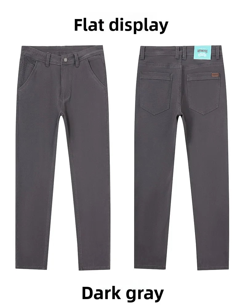 Classic Style 3 Colors Autumn Men's Slim Brown Jeans High Quality Business Casual High Stretch Denim Pants Male Brand Trousers