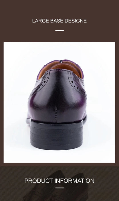 Fashion New Trend Oxford Shoe Mens Handmade Carving Craft Wedding Party Shoes Elegant Genuine Leather Lace Up Derby Shoes