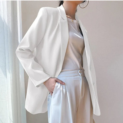 New Solid Color Blazer Coat Female Spring Autumn  Fashion Suit Jacket Ladies 2026  Advanced Long Sleeves Casual Tops Outwear