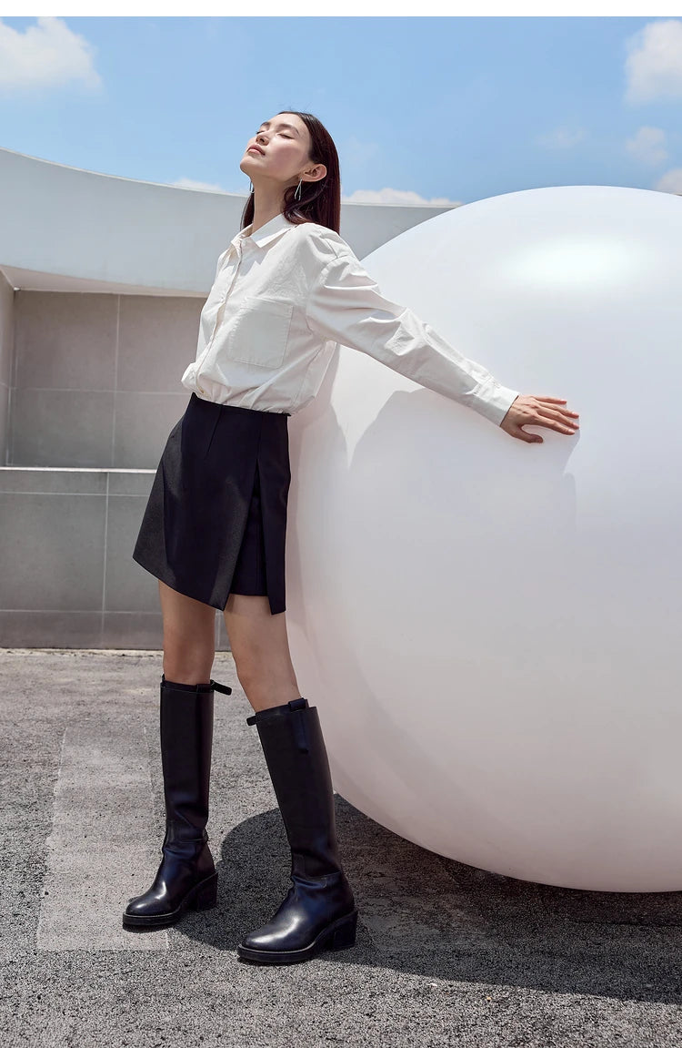 Minimalism Casual Shorts Skirts Women High Rase 2024 Autumn New Fashion Commuter Lady Straight Blazer A-Line Skirt 12343035