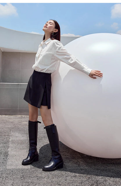 Minimalism Casual Shorts Skirts Women High Rase 2024 Autumn New Fashion Commuter Lady Straight Blazer A-Line Skirt 12343035