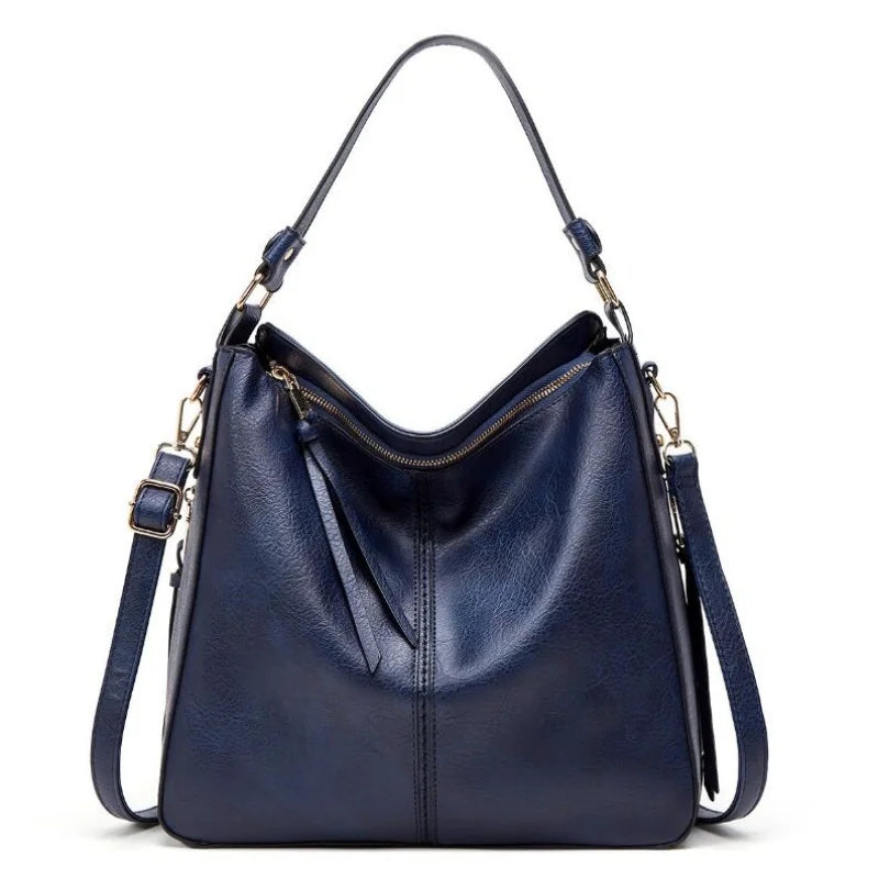 Hobo Bag Leather Women Handbags Female Leisure Shoulder Bags Fashion Purses Vintage Bolsas Large Capacity Tote Bag