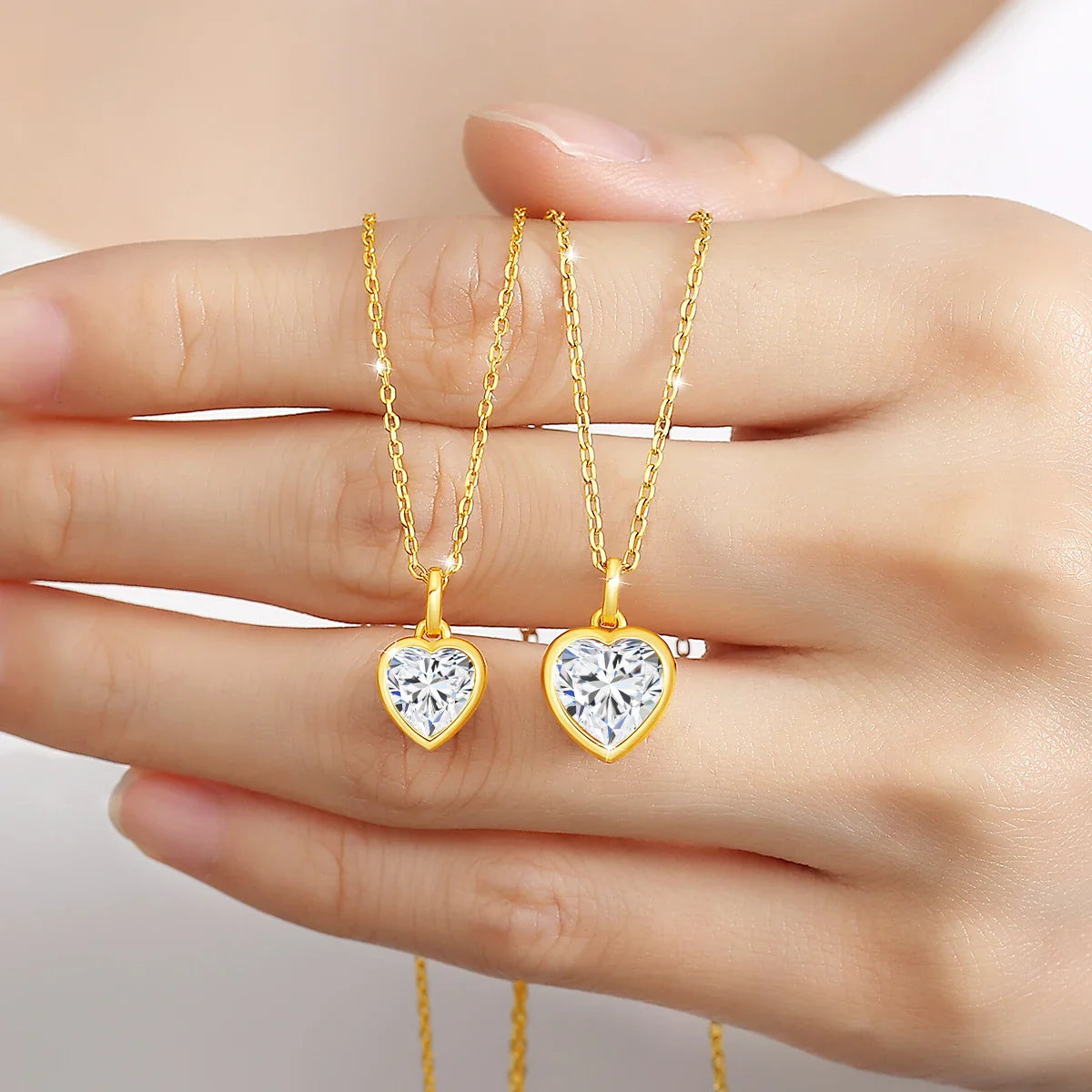 Simple Heart Cut Moissanite Pendant Necklace 14K Gold Women Eternity Love Anniversary Jewelry Wedding Gift 1/2 Carat