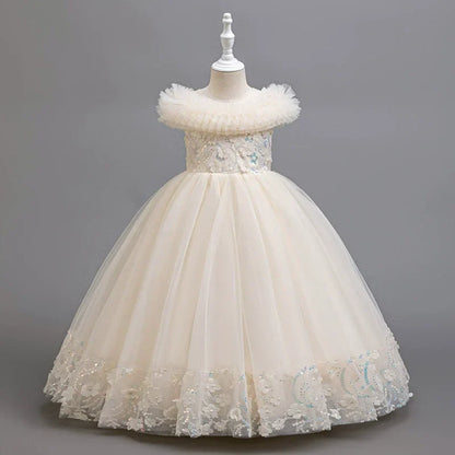 Summer Dress for Kids Girl Lace Sleeveless Baby Girl Princess Dress Fashion Solid Children Girls Party Dresses 2-9 Years