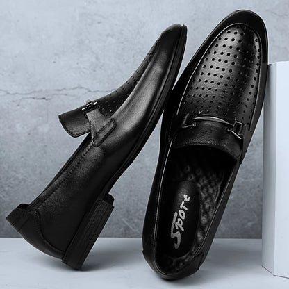 2024 New Luxury Brand Black Genuine Leather Gentleman Fashion Dress Shoes Men Business Loafers Men's Shoes Slip on Big Size 49