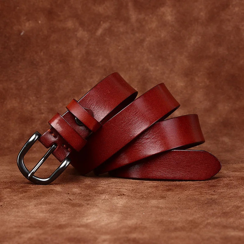 2.8CM Pure Cowhide Genuine Leather for Men's Women High Quality Jeans Needle Buckle Belts Cowboy Fashion Designer Matching Belt
