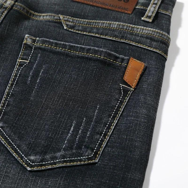2026 Summer Shorts Jeans Men Denim Pants Stretch Dark Blue Fashion Design Men's Jeans Slim Straight Male Short Jeans Hombre