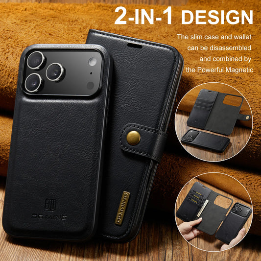 Luxury 2 in 1 Detachable Leather Case for iPhone 17 Pro Max 17 Pro 17 Air 17 Shockproof Book Bolio Magnetic Flip Cover
