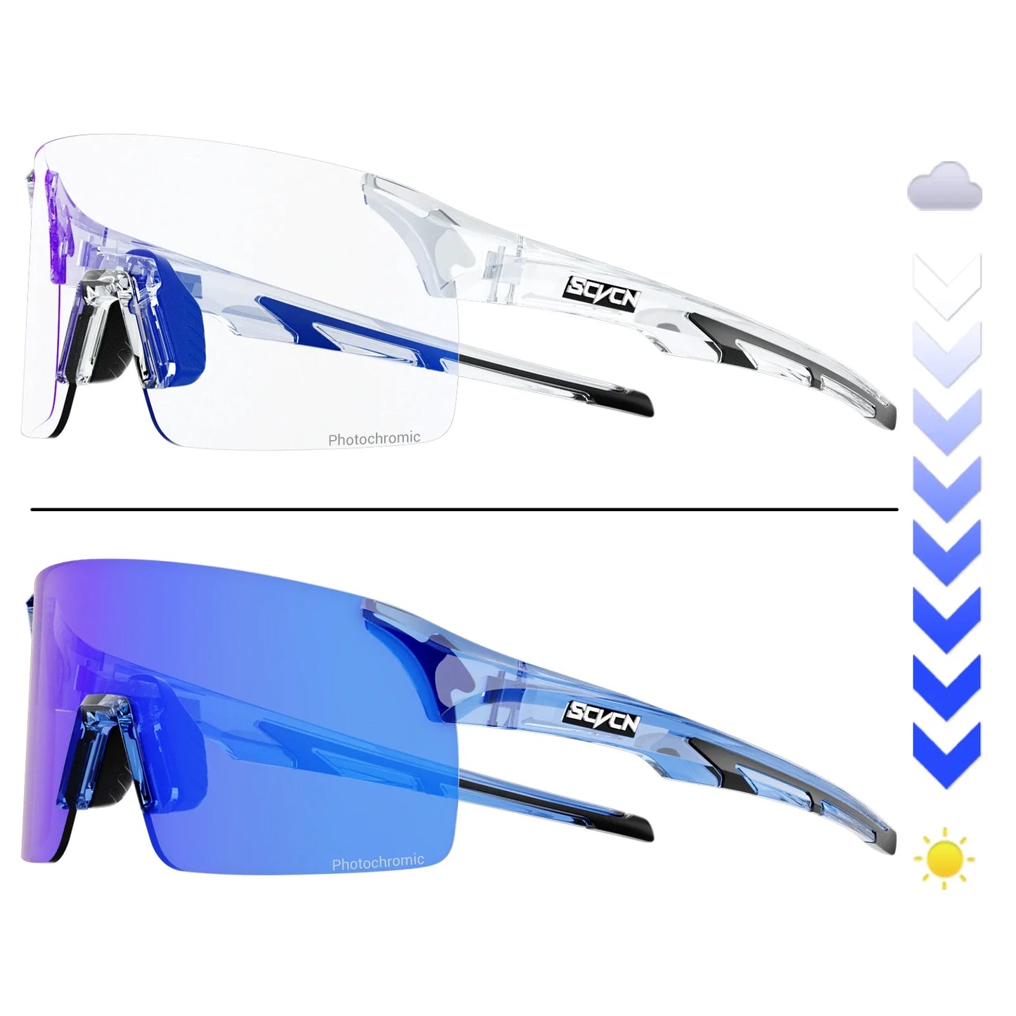 Photochromic Sunglasses Cycling Blue Outdoor Sports Bike Glasses Red Man MTB Fishing Glasses Eyewear Bicycle Goggles 2024