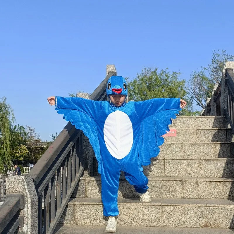 Kids Adults  Animal Bird Oriole Parrot Swallow Eagle Woodpecker Cosplay  Fancy Dress Jumpsuit Costume Gifts Set Halloween
