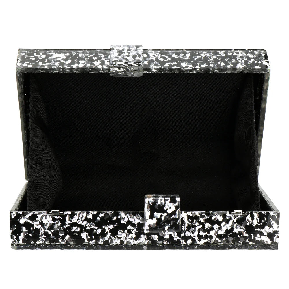 Women Handbags Evening Banquet Party Clutch Bag Rectangle Multicolor Geometric Trend Designed Acrylic Bags Chain Crossbody Bag