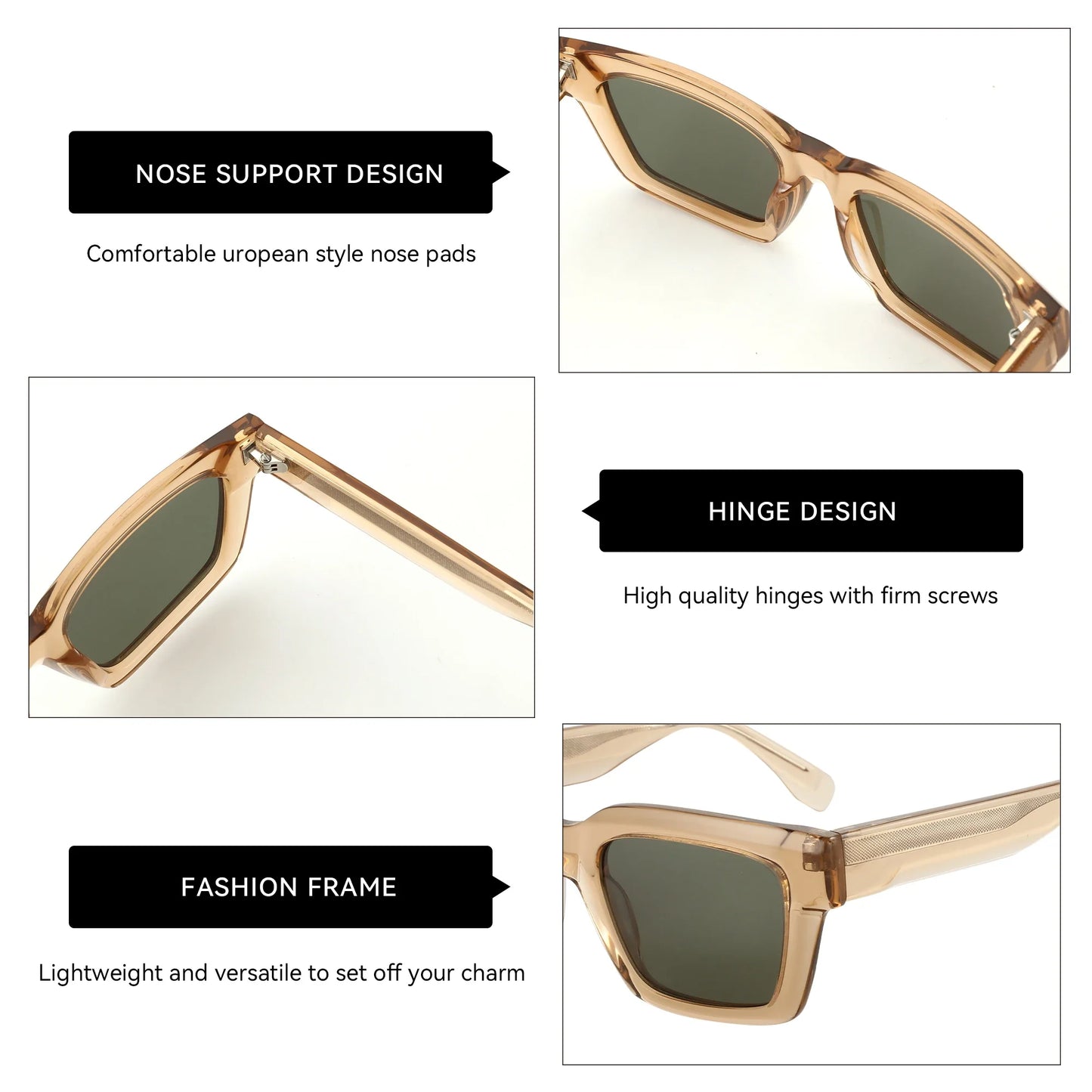 Fashion Oversize Polarized Sunglasses Men High Quality Acatate Shade for Fishing Driving Sun Glasses LM-6801