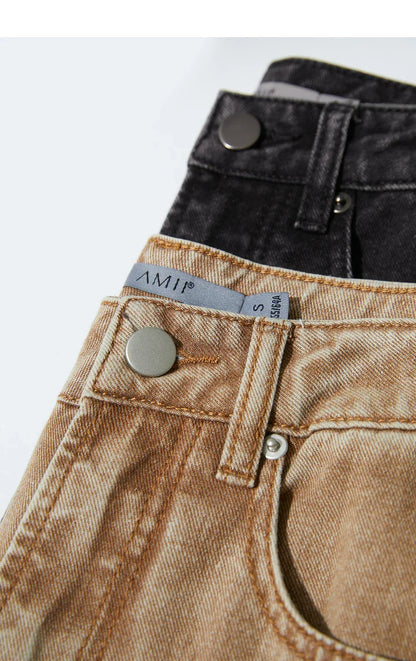 Minimalism Women's Jeans 2024 Autumn New Casual Cotton Denim Pants Retro Trendy Loose Straight Wide-leg Trousers 12443249