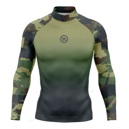 Men's Rashguard Snorkeling Camo Gradient Long Sleeve Surfing Shirts Sunscreen Diving Surf Sweatshirt UV Protection RT Swimwear