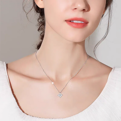 3mm Four Leaf Clover Moissanite Bracelet Necklace for Women D VVS 925 Sterling Silver Lab Diamond Hand Neck Chain Jewelry