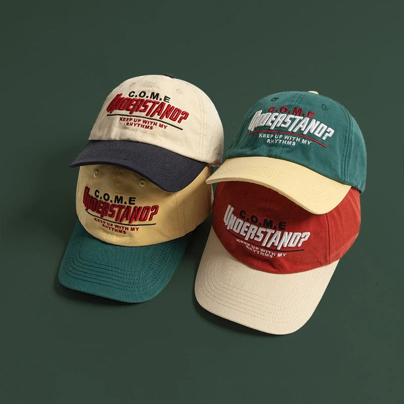 New Big Head Sports Hat Women Versatile Embroidery Contrasting Baseball Cap Men Outdoor Leisure Sunshade Adjustable Hip-hop Hat
