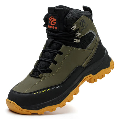 Construction Safety Shoes Men Waterproof Work Boots Anti-smash Steel Toe Shoes Puncture-Proof Indestructible Shoes Safety Shoes