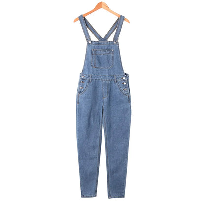 Men Pocket Jeans Overall Jumpsuit Streetwear Overall Suspender Pants Baggy Denim Harajuku Loose Pant Breathable Long Trousers