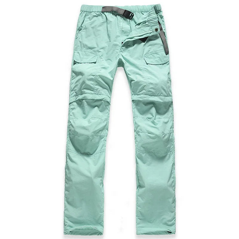 Women's Summer Hiking Pants Women Trekking Sport Quick Dry Thin Cargo Trousers Removable Outdoor Camping Pants Shorts