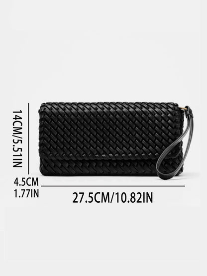 Luxury Woven Women's Bag Fashion PU Leather Shoulder Bags for Women Cover Flap Envelope Crossbody Bag Designer Bags Clutch Purse