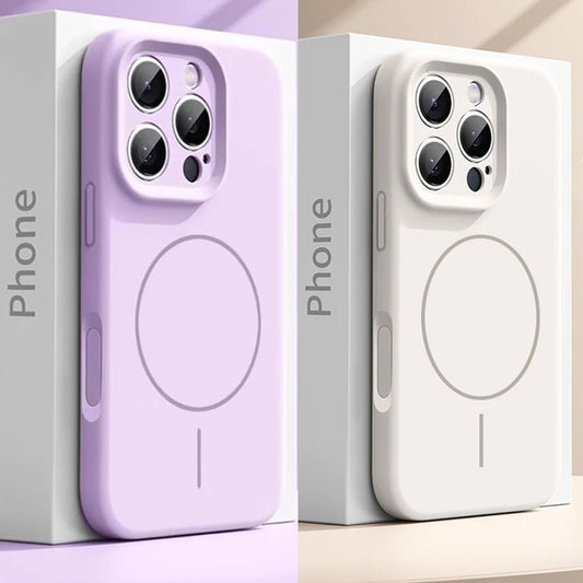 Magnetic Original Liquid Silicone Phone Case For iPhone 15 14 16 Plus 12 13 16 17 Pro Max Funda For Magsafe Protector Soft Cover