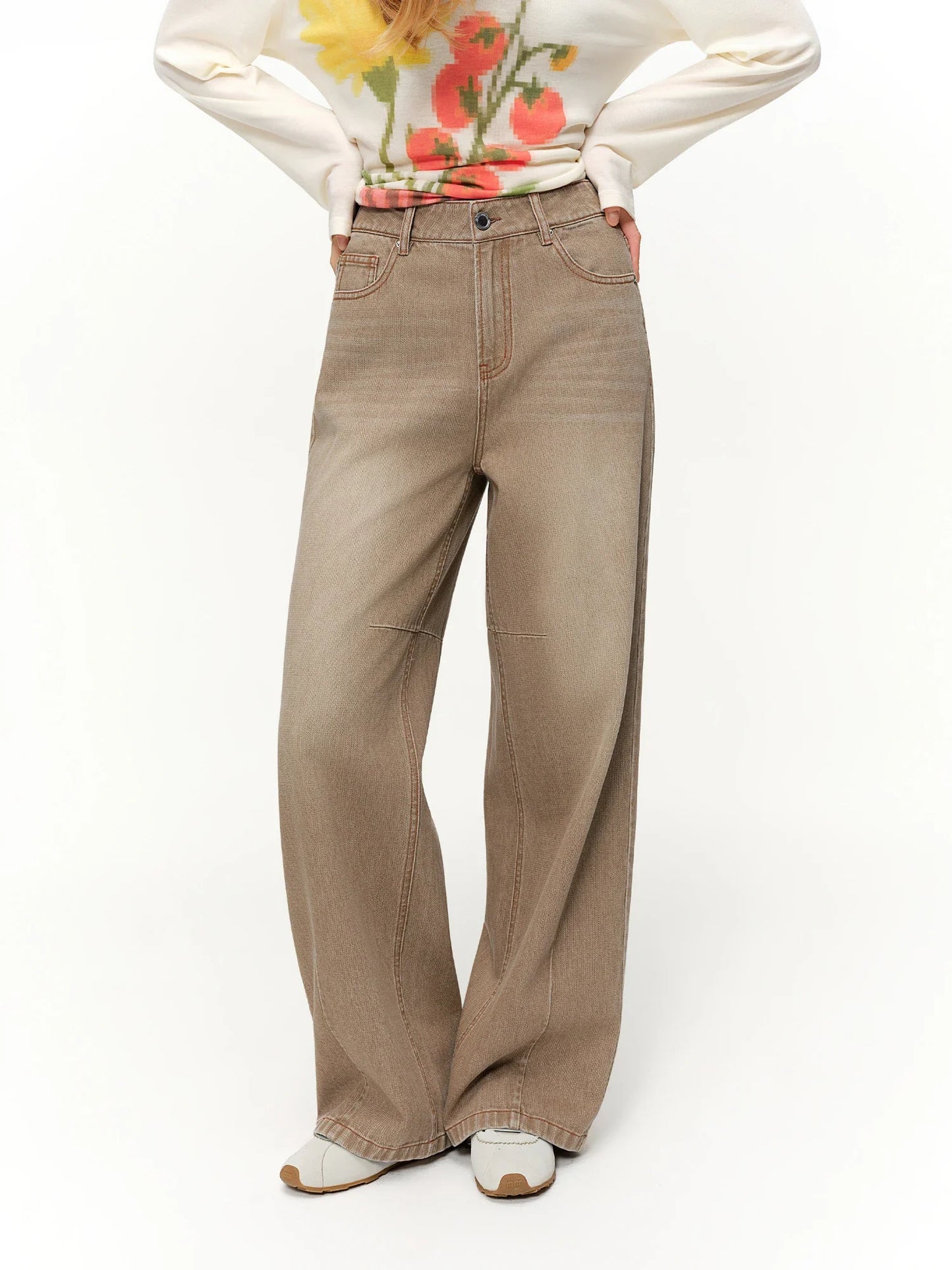 2026 Spring Women's High Waist Retro Washed Straight Leg Denim Pants - Versatile Elegant Design for Casual and Daily Wear
