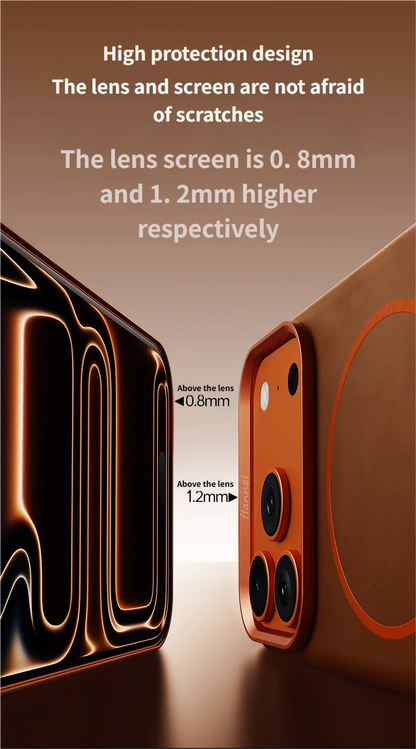 High-End Elephant Leather Texture Magnetic Phone Case for IPhone 17 Pro Max Air for Magsafe Wireless Charging Full Protect Cover