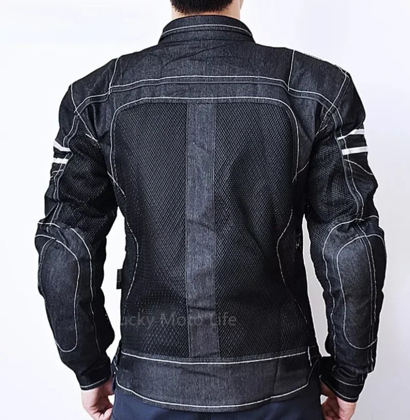 Jacket Spring Breathable Denim Mesh Racing Ride High-performance Drop Resistance Clothing Motorcycle Jacket